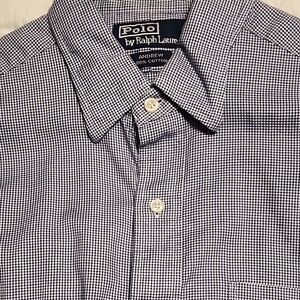 Ralph Lauren Blue and White Casual Button Down Shirt